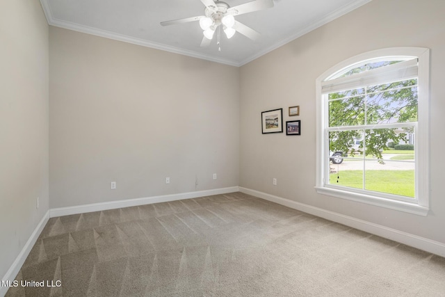 262 Geneva Blvd, Madison, MS 39110 - unfurnished room featuring carpet floors, ornamental molding, and a ceiling fan