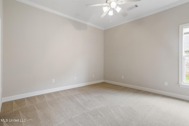 262 Geneva Blvd, Madison, MS 39110 - unfurnished room featuring ceiling fan, crown molding, and light carpet
