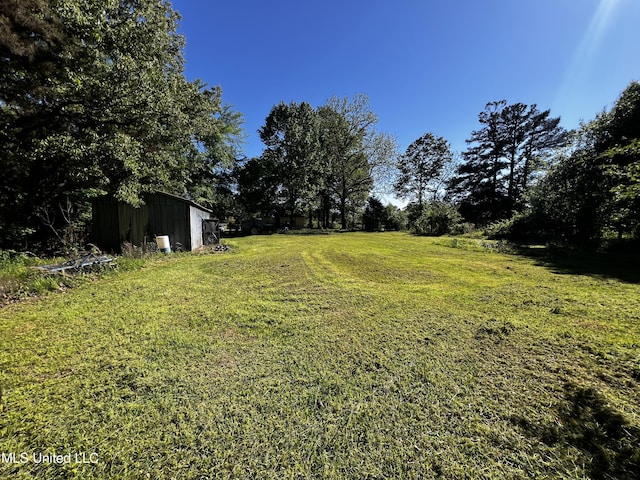 4595 Lucius Taylor Rd, Como, MS 38619 - view of green lawn with an outbuilding and an outdoor structure