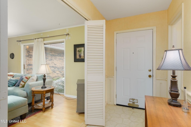 foyer featuring light hardwood / wood-style floors