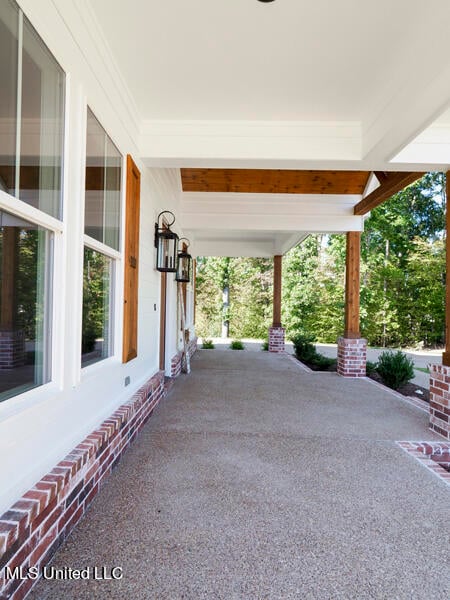 view of patio with a porch