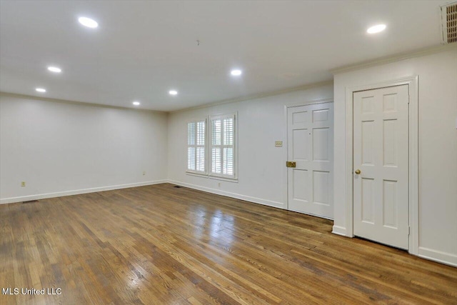 4638 Katherine Blvd, Jackson, MS 39211 - empty room with crown molding, recessed lighting, wood finished floors, and baseboards