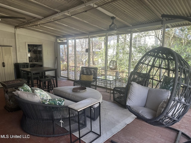 view of sunroom