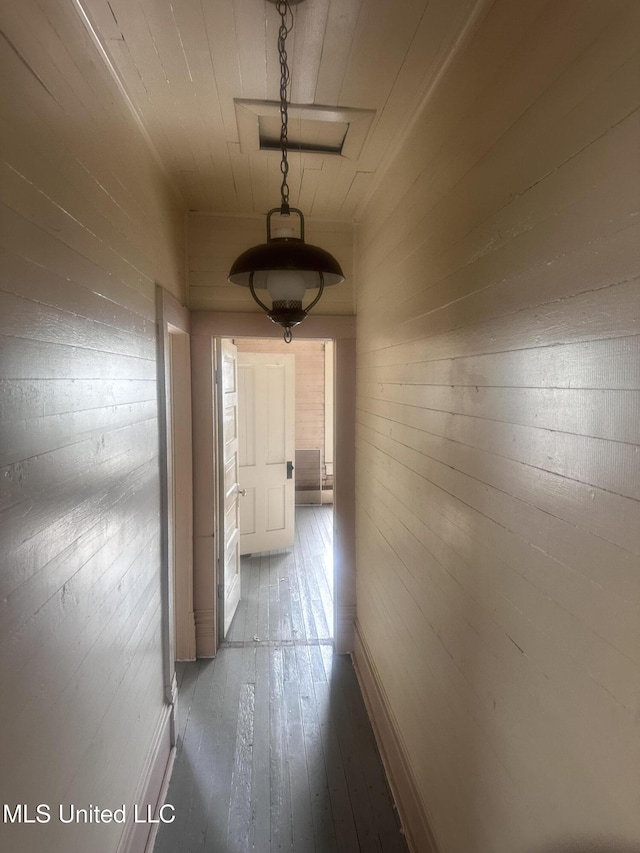 1003 41st Ave, Gulfport, MS 39501 - hallway featuring wooden walls and hardwood / wood-style floors