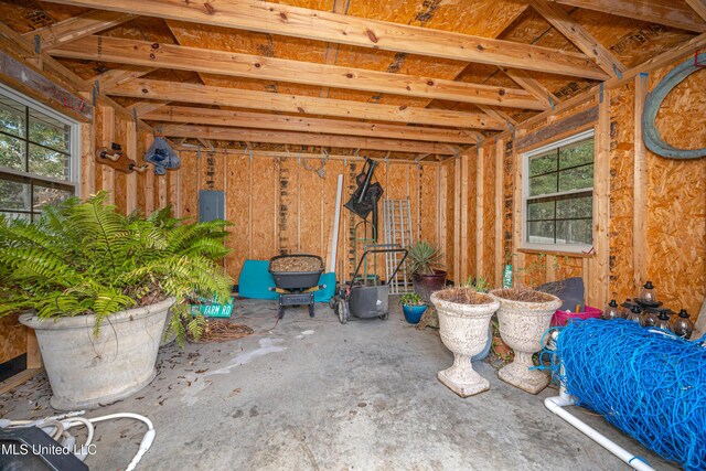 storage room with electric panel