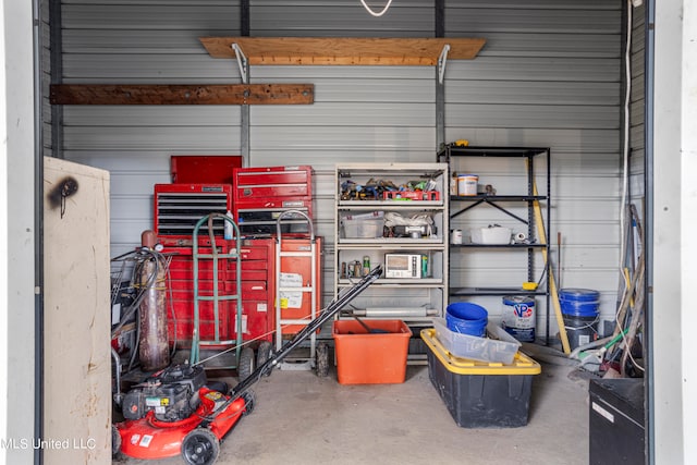 view of garage