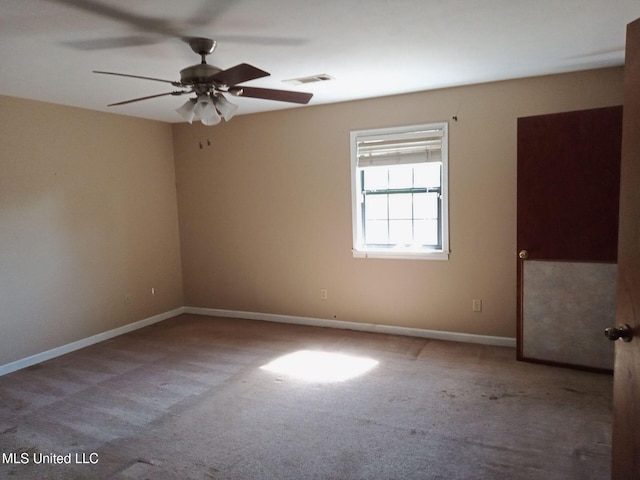 120 Harrison Ln, Yazoo City, MS 39194 - carpeted empty room featuring ceiling fan and baseboards