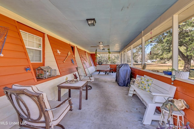 view of patio with ceiling fan