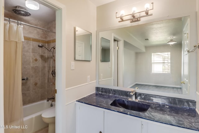 2802 Ridgewood Ave, Pascagoula, MS 39567 - full bath featuring shower / bath combo with shower curtain, vanity, and toilet
