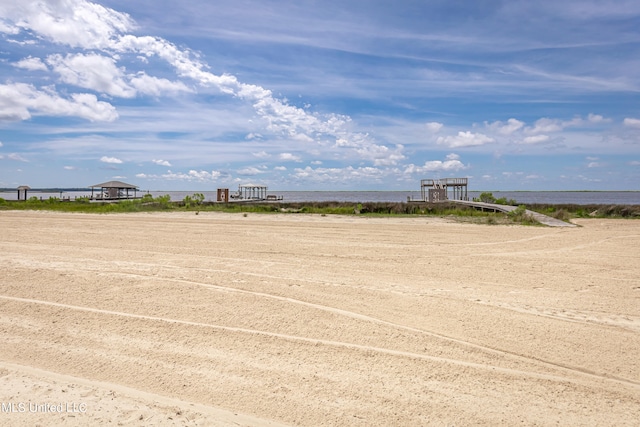 view of home's community with a water view