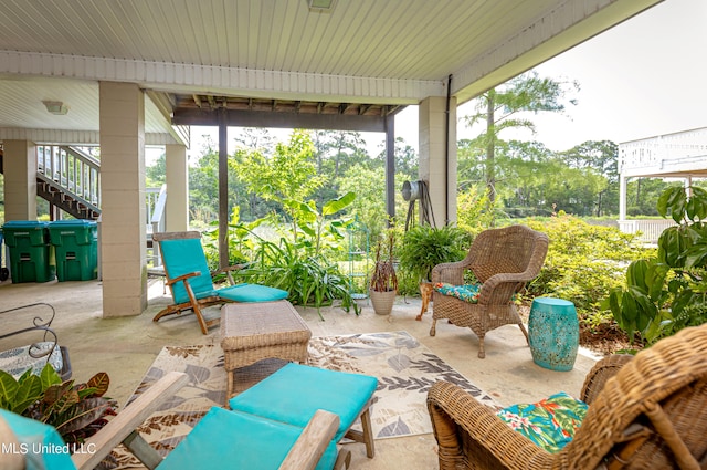 view of patio featuring an outdoor living space