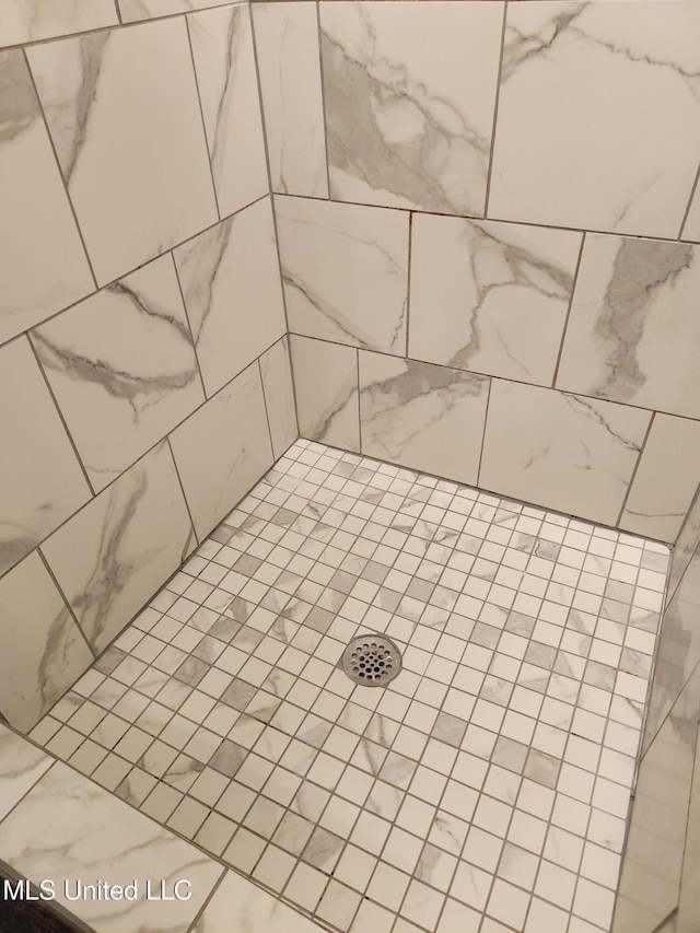 room details featuring a tile shower