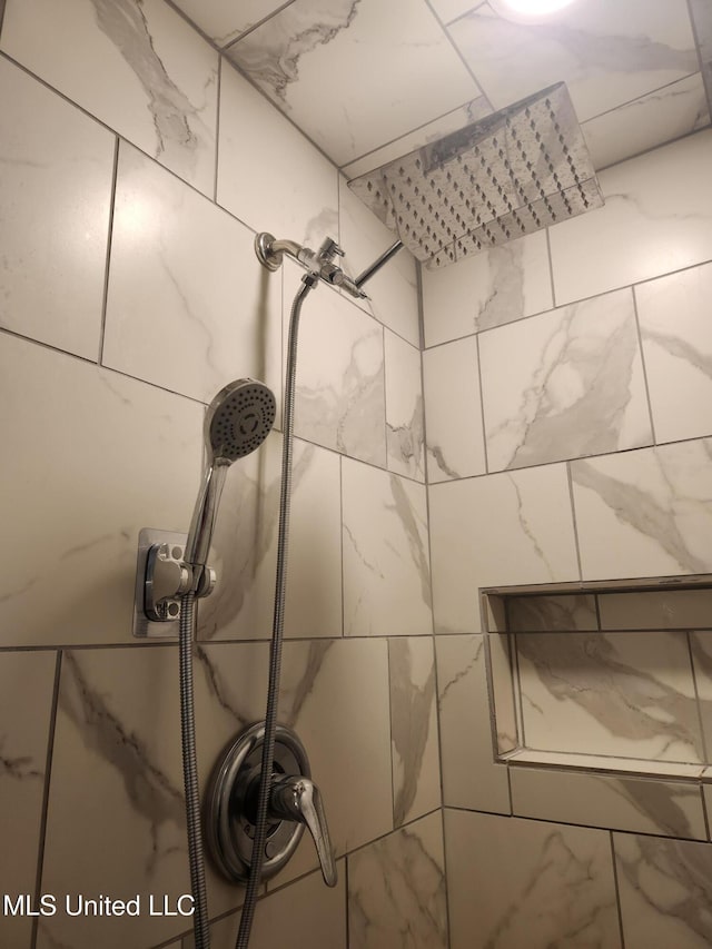 details with tiled shower