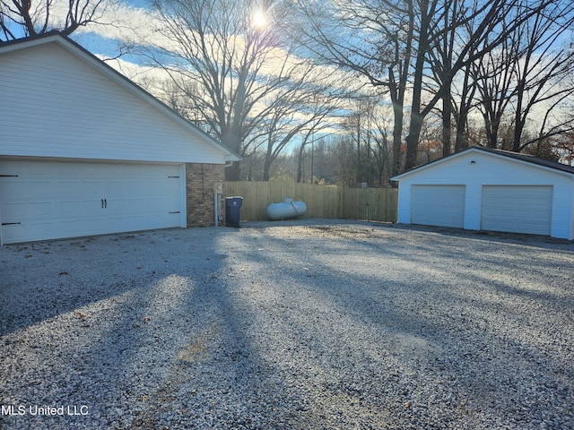 view of garage