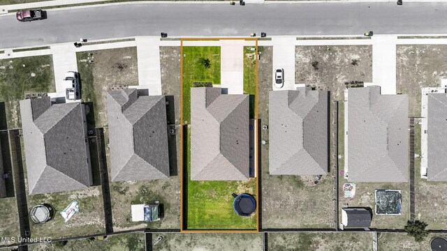 7380 Shearwater Way, Ocean Springs, MS 39564 - aerial perspective of suburban area with property boundaries highlighted