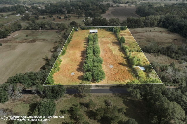 drone / aerial view featuring a rural view