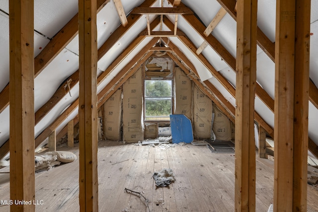 view of attic