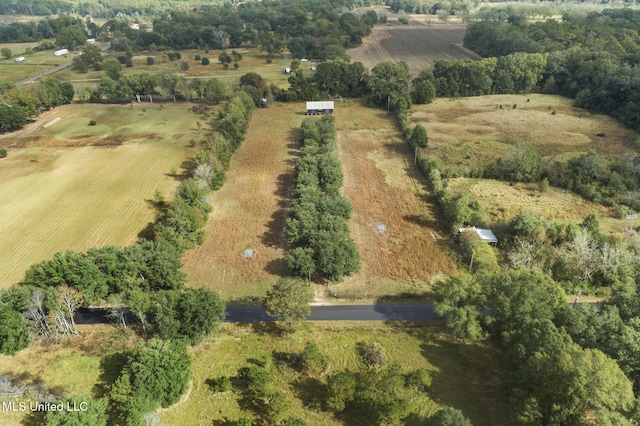 aerial view featuring a rural view