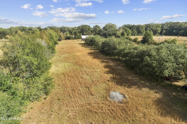 drone / aerial view with a rural view