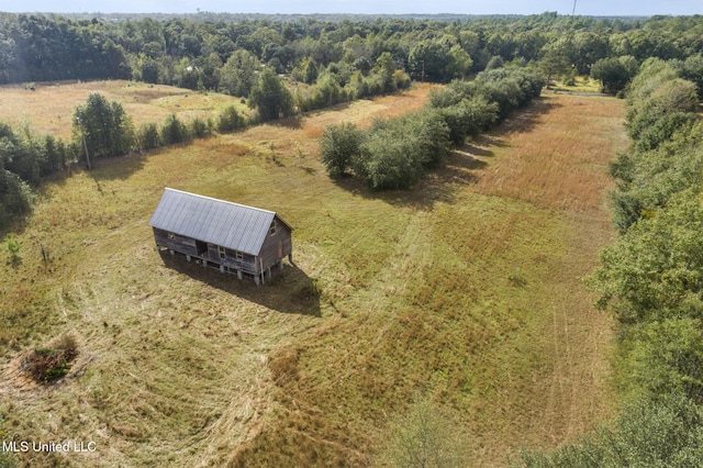 bird's eye view with a rural view