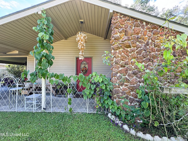 exterior space with a lawn