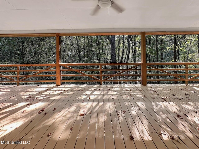159 Vard Sullivan Rd, Pinola, MS 39149 - wooden terrace with a ceiling fan