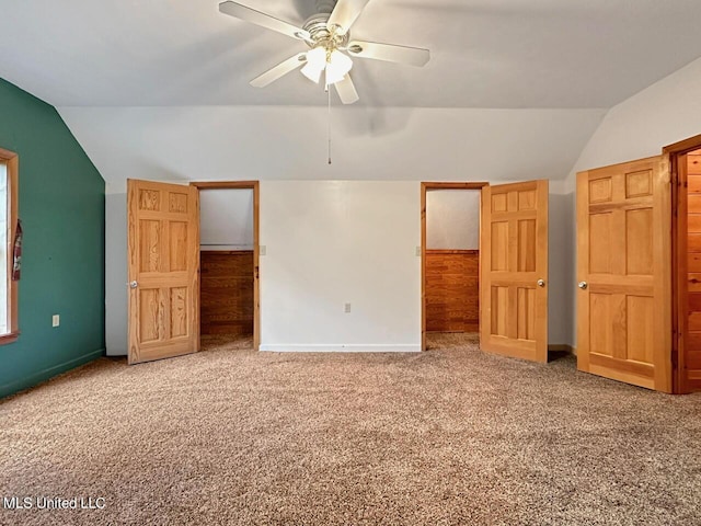159 Vard Sullivan Rd, Pinola, MS 39149 - unfurnished bedroom with baseboards, carpet flooring, and lofted ceiling