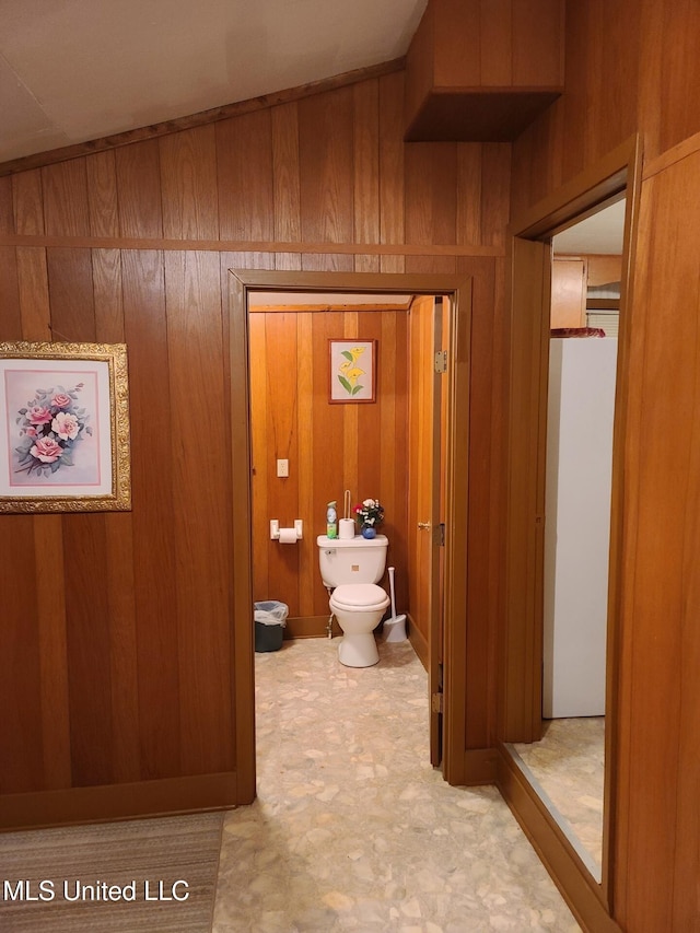 112 Lott Rd, Perkinston, MS 39573 - bathroom with toilet and wooden walls