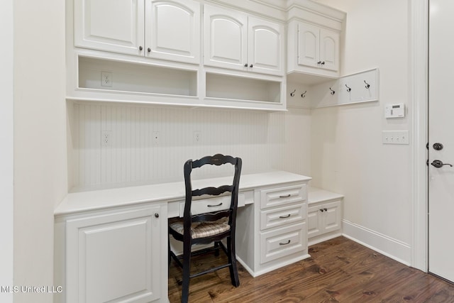 117 Belle Ct, Madison, MS 39110 - office area featuring built in study area and dark wood-style floors