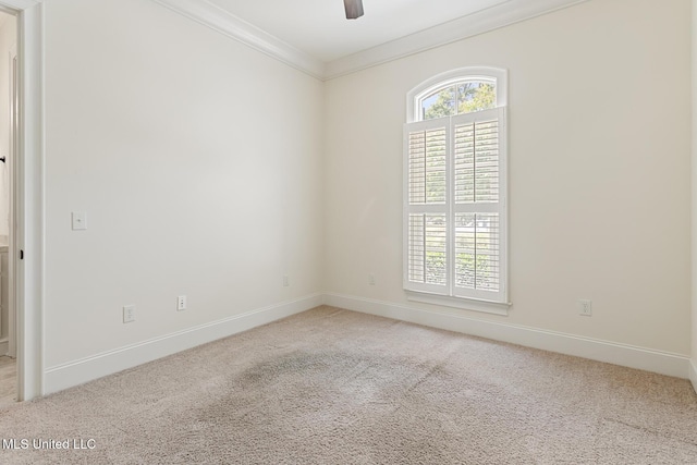 117 Belle Ct, Madison, MS 39110 - empty room featuring carpet flooring, ornamental molding, and ceiling fan