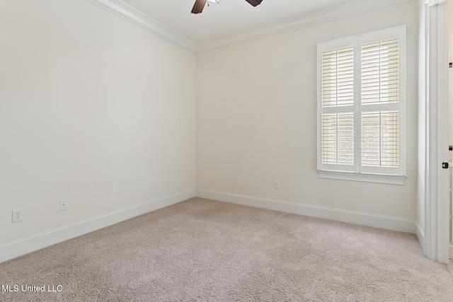 117 Belle Ct, Madison, MS 39110 - carpeted empty room featuring ornamental molding, a ceiling fan, and healthy amount of natural light