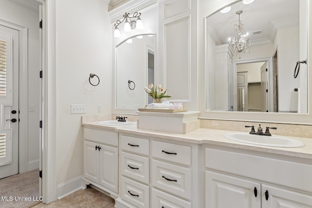 117 Belle Ct, Madison, MS 39110 - bathroom with double vanity and crown molding