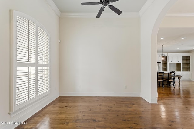 117 Belle Ct, Madison, MS 39110 - unfurnished room featuring crown molding, wood finished floors, ceiling fan, healthy amount of natural light, and recessed lighting