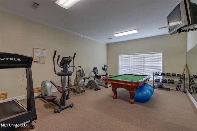 1510 Independence Blvd, Flowood, MS 39232 - game room with crown molding, carpet, billiards table, and baseboards