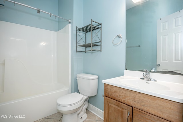 8002 Martin Bluff Rd, Gautier, MS 39553 - bathroom with vanity, tile patterned floors, and bathing tub / shower combination