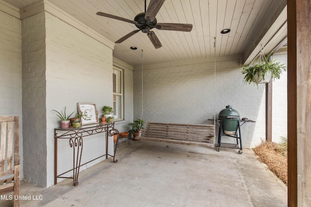 131 Camden Trl, Madison, MS 39110 - view of patio featuring ceiling fan and grilling area