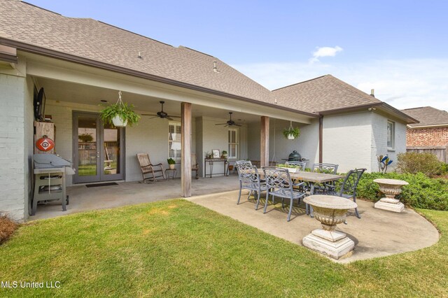 131 Camden Trl, Madison, MS 39110 - view of patio / terrace with a ceiling fan, area for grilling, and outdoor dining area