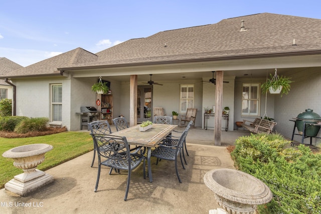131 Camden Trl, Madison, MS 39110 - view of patio / terrace featuring outdoor dining area, ceiling fan, and a grill