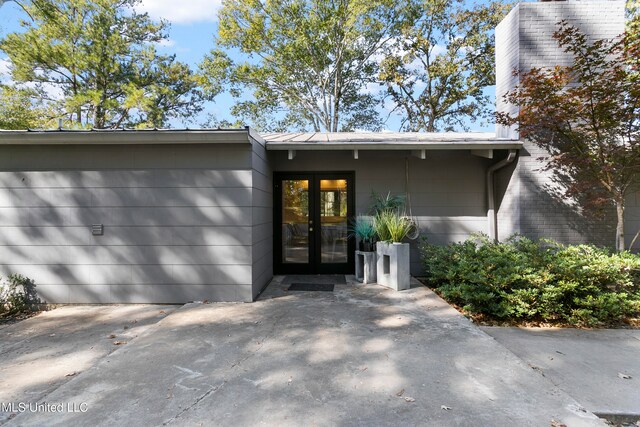 property entrance with french doors