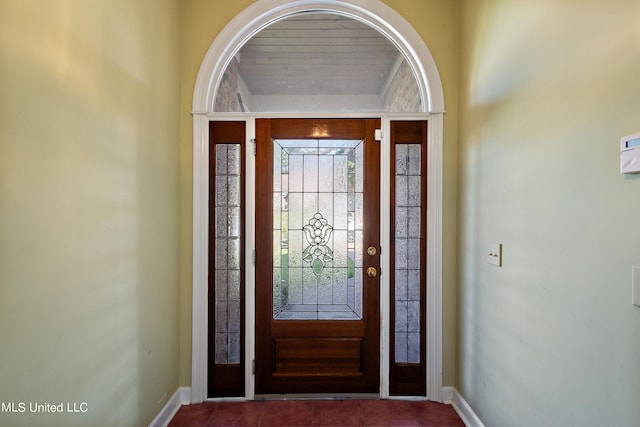162 Apple Blossom Dr, Brandon, MS 39047 - entrance foyer with baseboards and dark tile patterned floors