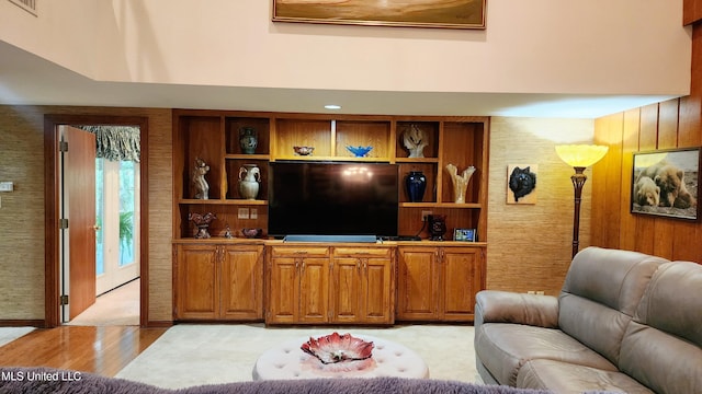 living room featuring light hardwood / wood-style flooring