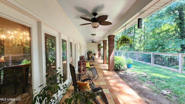 11 Aberdeen Rd, Natchez, MS 39120 - view of patio / terrace with ceiling fan
