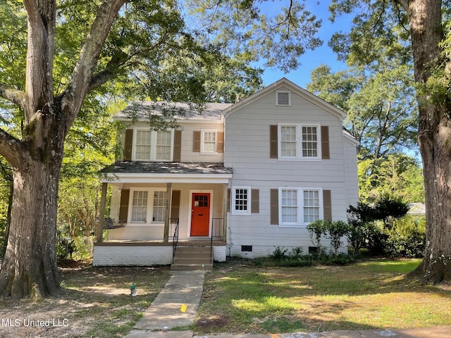 409 E Mayes St Unit 1, 2, 3, Jackson, MS 39206 - traditional-style home with crawl space, a porch, roof with shingles, and a front lawn