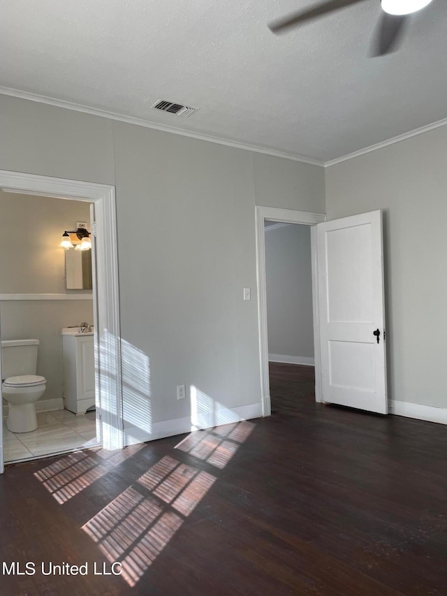 409 E Mayes St Unit 1, 2, 3, Jackson, MS 39206 - unfurnished room featuring ornamental molding, wood finished floors, a ceiling fan, and baseboards