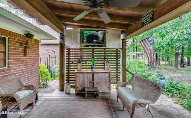 3 Carriage Court Pl, Brandon, MS 39047 - view of patio / terrace with ceiling fan and a deck