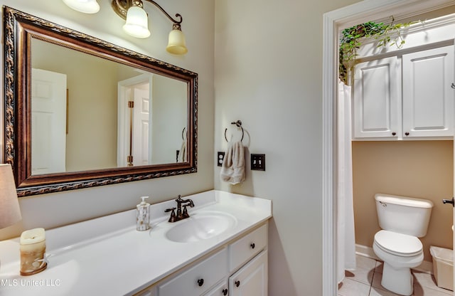 3 Carriage Court Pl, Brandon, MS 39047 - full bath with vanity, toilet, tile patterned flooring, and baseboards