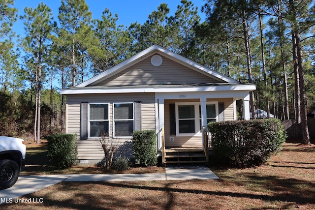 bungalow with covered porch