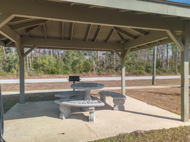 view of patio / terrace featuring a gazebo