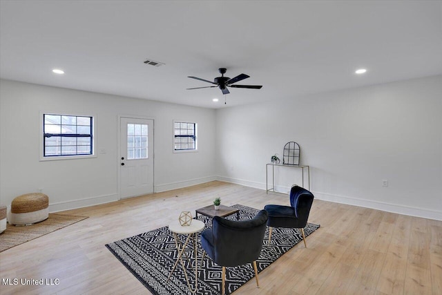 1505 Rosemont Dr, Clinton, MS 39056 - unfurnished room featuring a ceiling fan, light wood-type flooring, recessed lighting, and baseboards