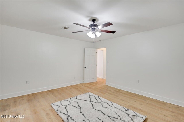 1505 Rosemont Dr, Clinton, MS 39056 - empty room featuring ceiling fan, baseboards, and light wood-style flooring
